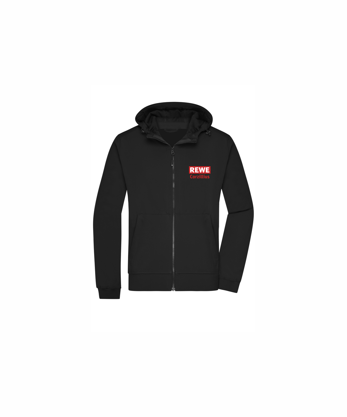 REWE Corzillius - Herren Softshelljacke mit Kapuze im sportlichen Design